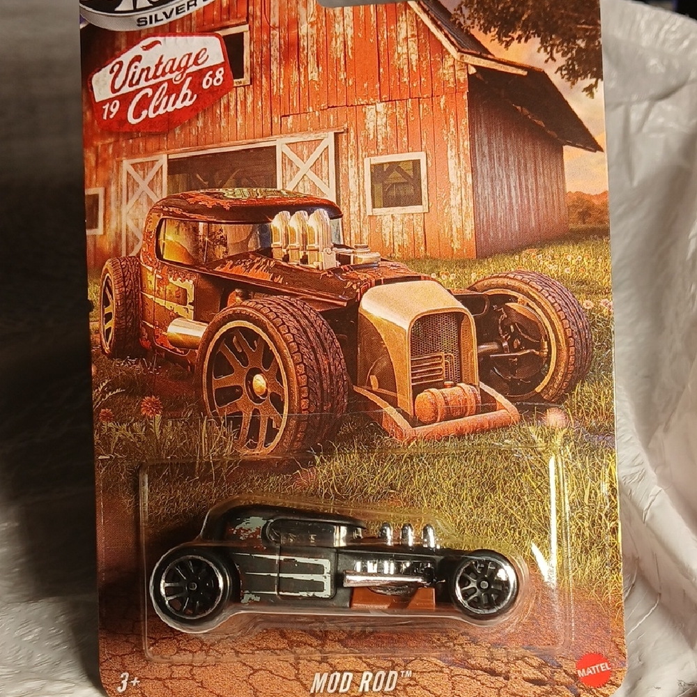 Mattel Mod Rod Toy Car - Black and Silver  Hot Wheels Silver Series
